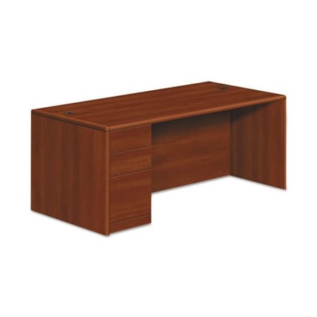 Hon HON, 10700 SERIES SINGLE PEDESTAL DESK, FULL LEFT PEDESTAL, 72W X 36D X 29.5H, COGNAC 10788LCO